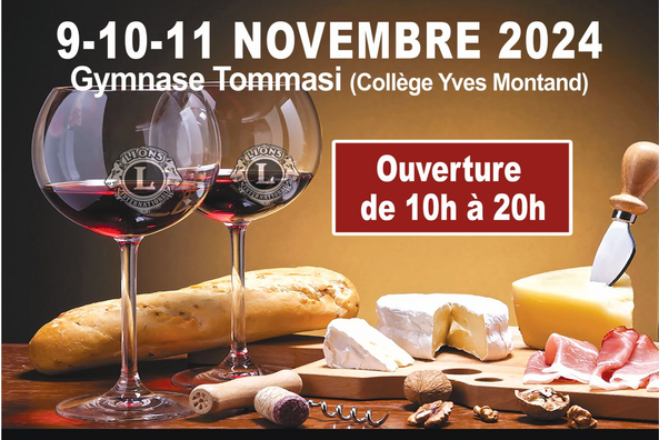 Salon des vins et de la gastronomie les 9, 10 et 11 novembre, gymnase Tommasi 