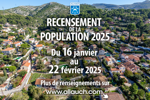 Campagne de recensement de la population à Allauch du 16 janvier au 22 février 2025