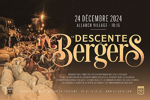 Venez assister à la Descente des Bergers, le mardi 24 décembre à 18h15